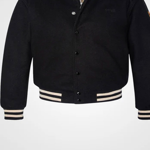 OEM Men's Varsity <b>Jacket</b> Stand Vintage Custom Logo <b>Leather</b> Baseball Bomber <b>Jacket</b> For Men's Breathable - Product Image 2