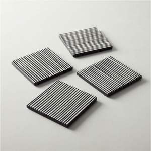 Sous-verres géométriques abstraits style Ins - Sous-verres ronds finition mate - Vaisselle au design architectural facile à nettoyer pour bar et café - Product Image 5