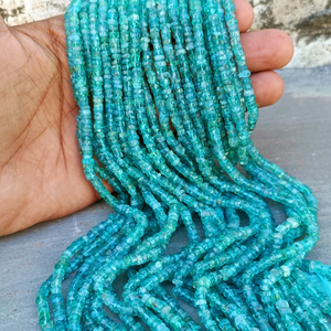 Apatita Natural Sky, Cuentas de Piedra Preciosa de 6mm en Forma de Neumático Heishi, Corte en Rueda, Piedra Azul para Fabricación de Joyas, Precio al por Mayor, a Granel, 13 Pulgadas - Product Image 1