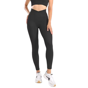 OEM ODM High Quality Spandex/Nylon Four-Way Stretch High Waist Full Length Yoga Leggings for Workout - Product Image 3