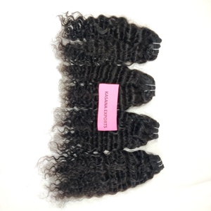 Extensions de cheveux humains indiens Remy à cuticules alignées, naturels, non traités, 100g, pour femmes noires, double trame machine, Deep Wave, toutes couleurs - Product Image 4