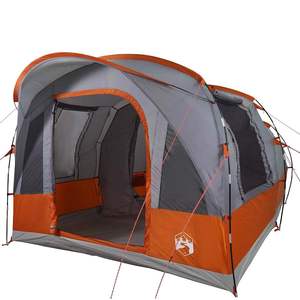 Carpa de Camping Impermeable Gris y Naranja para 3 Personas, Tipo Túnel - Product Image 5