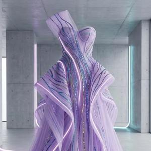 ชุดราตรีงานปาร์ตี้สไตล์ไซเบอร์พังก์สั่งทำขายส่ง ชุดเดรสปักเลื่อมหรูหรา ชุดออกงานดีไซเนอร์แฟชั่นรันเวย์ - Product Image 1