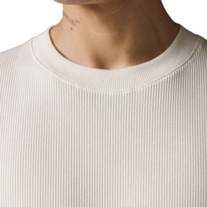 Men Neutral <b>Waffle</b> Long Sleeve T <b>Shirt</b> Crew Neck Cotton Casual Streetwear Fashion Top Soft Textured Fabric - Product Image 3