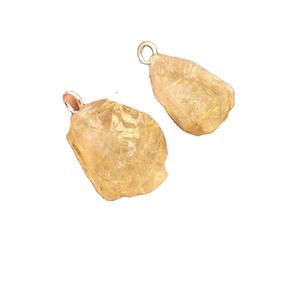 2ชิ้นพลอยทับทิมธรรมชาติสีทองอัญมณีหยาบไม่ผ่านการบำบัดเสน่ห์92.5สเตอร์ลิงเงินจี้ทำด้วยมือขายส่ง - Product Image 1