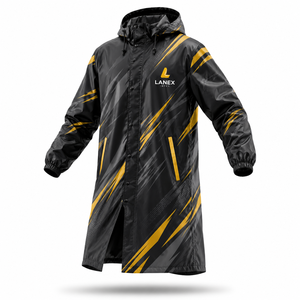 Veste de pluie longue à capuche personnalisée, imperméable, coupe-vent, respirante, pour hommes et femmes, randonnée, pêche, travail, réfléchissante - Product Image 2