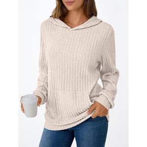 Sudadera con capucha de gran tamaño para mujer 2025, sudaderas informales de manga larga para otoño e invierno con bolsillo con cremallera, patrón 3D de lana suelta - Product Image 5