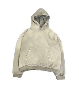 Sudadera con capucha para hombre, 100% algodón, forro polar grueso, estilo vintage, desgastada, con efecto descolorido por el sol, lavado ácido, personalizable, 2026 - Product Image 3