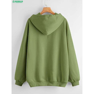 เสื้อฮู้ดซิปผ้าฝ้าย 100% คุณภาพสูง ใส่สบาย ทรงปกติ ไหล่ตก ยาวพิเศษ ถักทออย่างดี สีพื้น เหมาะสำหรับใส่ลำลองในฤดูหนาว - Product Image 3