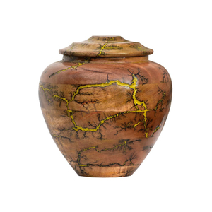 Handcrafted Solid Wooden <b>Pet</b> Urn For Ashes with Blue Resin Inlay Paw Prints Elegant Cremation <b>Memorial</b> <b>Box</b> For Dogs And Cats - Product Image 3