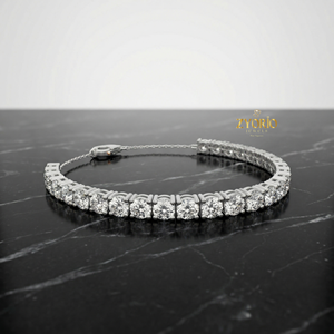 Bracelet tennis classique en argent avec diamants de laboratoire, bijou raffiné pour femme, cadeau d'anniversaire, avec une éclatante brillance intemporelle - Product Image 1