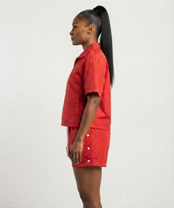 Custom Made New Fashion Casual Clothing Set Women's Windbreaker Tracksuits Shorts Jacket Solid <b>Red</b> 100% Windbreaker <b>Lace</b> - Product Image 2