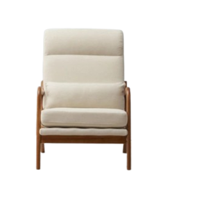 Chaise à dossier haut Chaise longue blanche Home Accent Chaise moderne minimaliste avec coussins en bois de teck - Product Image 4