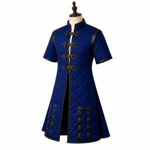 Blue Quilted Medieval Gambeson Coat Fantasy Warrior Tunic LARP Costume <b>Jacket</b> Wholesale Manufacturer OEM - Product Image 2