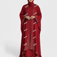 Nueva Llegada, Abaya de Estilo Árabe de Dubái para Mujer, Vestido Musulmán de Manga Larga, Antiarrugas, Transpirable, Elástico en Cuatro Direcciones, Ligero