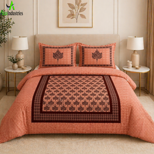 Juego de Sábanas de Algodón Tamaño King, Estilo Étnico Marrón Tradicional |   Cubrecama con Estampado Digital de Motivos Tradicionales y Fundas de Almohada, Decoración para el Hogar - Product Image 2