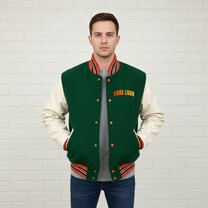 Wholesale Custom Made 100% Wool Breathable Waterproof Canvas Winter Jacket Men's Custom Printed Logo Streetwear Hooded 2 Tone - Product Image 5