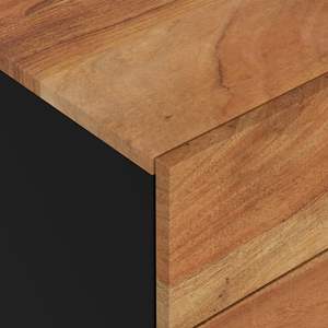 Mesita de Noche de Madera de Acacia Sólida Natural con Detalles Metálicos - Product Image 6