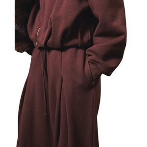 Womens Relaxed Full <b>Zip</b> Stand Collar Tracksuit Set Wide Leg <b>Trousers</b> Drawstring Waist 2 Piece Casual Lounge Travel Street Outfit - Product Image 6
