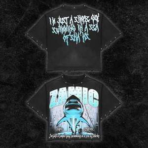 T-shirt surdimensionné pour homme, coupe ample, en coton épais délavé à l'acide, style streetwear avec strass, motifs personnalisés - Product Image 2