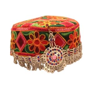 Gorros Afganos Bordados con Borlas Multicolores Personalizados para Mujer, Gorro Festivo con Estilo Único - Product Image 5