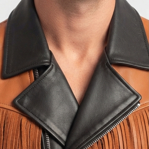 Men Leather Fringe <b>Jacket</b> With Zipper Men's <b>Fringed</b> Fashion Leather Biker <b>Jacket</b> Mens Multi Zipper Pockets Leather <b>Jacket</b> - Product Image 5