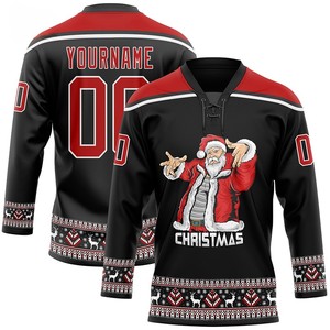 Camisetas de Hockey sobre Hielo Personalizadas Sublimadas para Navidad, para Equipos Adultos, Camisetas de Hockey Impresas de Invierno con Características Antibacterianas y de Secado Rápido - Product Image 6