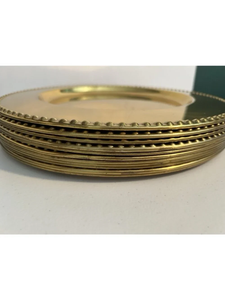 Assiettes de présentation en métal doré avec finition texturée pour une table de dîner élégante, un banquet de mariage, une réception ou une fête - Product Image 6