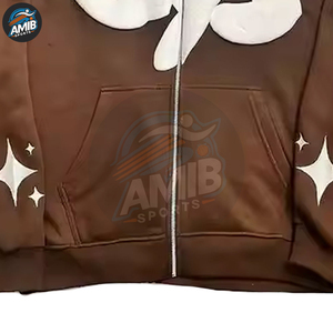 Sweat-shirts personnalisés avec impression en relief pour hommes, fabrication directe d'usine, coton mélangé polyester, vente chaude, sweat-shirts avec impression en relief pour hommes - Product Image 6