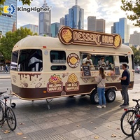 Remolque de Comida Vintage Personalizado, Carrito de Comida Móvil Comercial con Cocina Completa, Equipo para Remolque de Panadería, Postres y Café