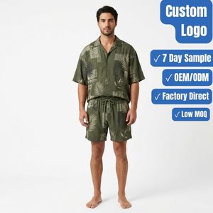 Custom Men's Hospitality Apparel Shirt Shorts <b>Set</b> OEM ODM Resort Uniform Manufacturer - Product Image 1