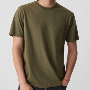 Men's Pocket T-<b>Shirt</b> <b>100</b>% <b>Polyester</b> Front Logo Custom Short Sleeve Breathable Quick Dry Casual - Product Image 4