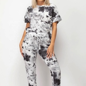 2026 New Women tracksuit 100% cotton jogging suit <b>tie</b> dye 2 piece casual jogger <b>set</b> ladies cheap <b>tie</b> dye hoodie <b>set</b> Sweatsuit - Product Image 4