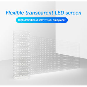 Écran à mailles holographique HD verre souple adhésif transparent led film fenêtre écran publicitaire - Product Image 3