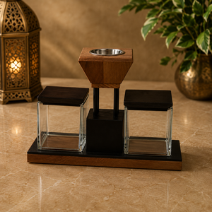 Brûleur d'encens traditionnel en bois fait main, coffret Bakhoor avec boîtes de rangement pour la décoration de la maison, cadeau de Ramadan et de l'Aïd, aromathérapie - Product Image 1