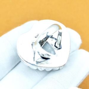 Heart White Topaz Silver <b>Ring</b> 925 Silver <b>Crystal</b> <b>Ring</b> Handmade <b>Ring</b> Elegant Jewelry - Product Image 2