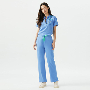 Women's Hospital <b>Scrub</b> Uniforms Spandex/Cotton Worsted Fabric Breathable High Quality Custom Logo Needle Detection <b>Scrub</b> <b>Sets</b> - Product Image 5