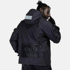 Wholesale Mens Techwear <b>Jacket</b> Tactical Urban Streetwear <b>Waterproof</b> Windbreaker Multi-pocket Functional Cyberpunk Cargo Coat - Product Image 4