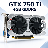 Nouvelle carte graphique de jeu GTX 750 Ti 4 Go GDDR5 128 bits 28 nm à double ventilateur pour ordinateur de bureau PCI Express 3.0 DirectX 12