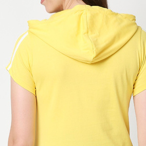 Women's Yellow Short Sleeve T-<b>Shirt</b> Logo Regular Fit Casual Nonwoven 100% Organic Cotton Breathable Eco-Friendly Quick Dry - Product Image 6