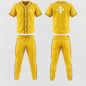 Ensemble de baseball pour hommes de haute qualité, matière 100% polyester, col en V, impression par transfert par sublimation par RIVIAN ATLANTIC - Product Image 1