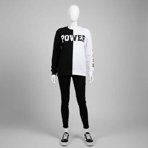 Sudadera de Cuello Redondo Bicolor para Mujer, Otoño-Invierno, 100% Algodón, Informal, con Capucha en Contraste - Product Image 6