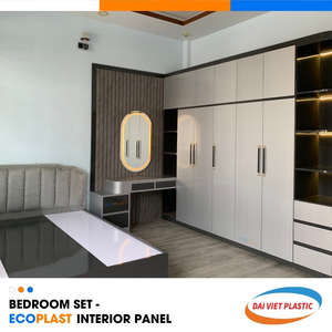 Ensemble PVC Panneau Intérieur Minimalisme Blanc Chambre Vietnam Fabrication Usine pour Appartements - Product Image 1