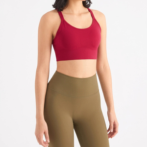 Women Yoga Sports <b>Bra</b> Soft <b>Stretch</b> Padded High Support Spandex/Nylon Low for Fitness Workout Gym Activewear Custom Logo - Product Image 4
