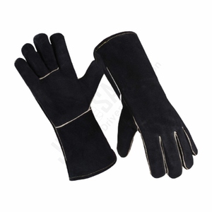 ถุงมือเชื่อมโลหะเกรดพรีเมียม หนังวัวแท้ บุผ้าฝ้ายขนแกะ ป้องกันการสั่นสะเทือน ทนความร้อน ป้องกันประกายไฟ - Product Image 1