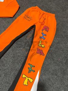 <b>Wholesale</b> Men's Splash Wide Legged <b>Sweatpants</b> Custom Logo New <b>Flared</b> Pants Vintage Mens Casual 100% Cotton Terry Mid Elastic - Product Image 3