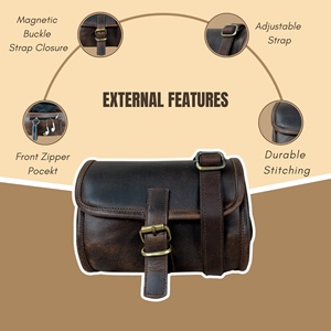 Sac bandoulière vintage en cuir véritable fait main pour femme, marron, avec fermeture éclair, deux sangles, léger, pour affaires, 3L+ - Product Image 3