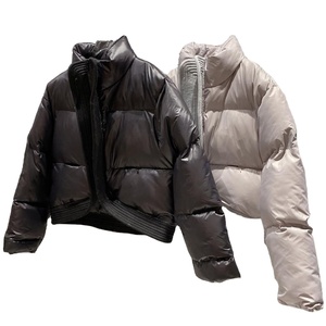 Stand <b>Collar</b> Loose Long Sleeve Patchwork Zipper Women Winter Puffer <b>Jacket</b> 2025 - Product Image 5