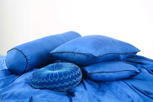 Free Shipping Luxury Hotel Linen Euro Shams 26''x26'' Pack 2 Solid Color Natural Flax Embroidered Decorative Rectangle Throw - Product Image 6