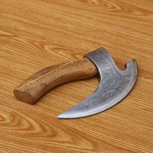 Couteau à pizza Viking en acier forgé à haute teneur en carbone, gravé, de haute qualité, avec étui en cuir – Outil à découper la pizza, vente chaude - Product Image 2